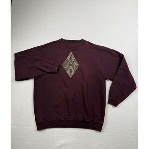 Vintage Golf Sweatshirt Men's Crewneck Pullover Burgundy 90s Retro XL